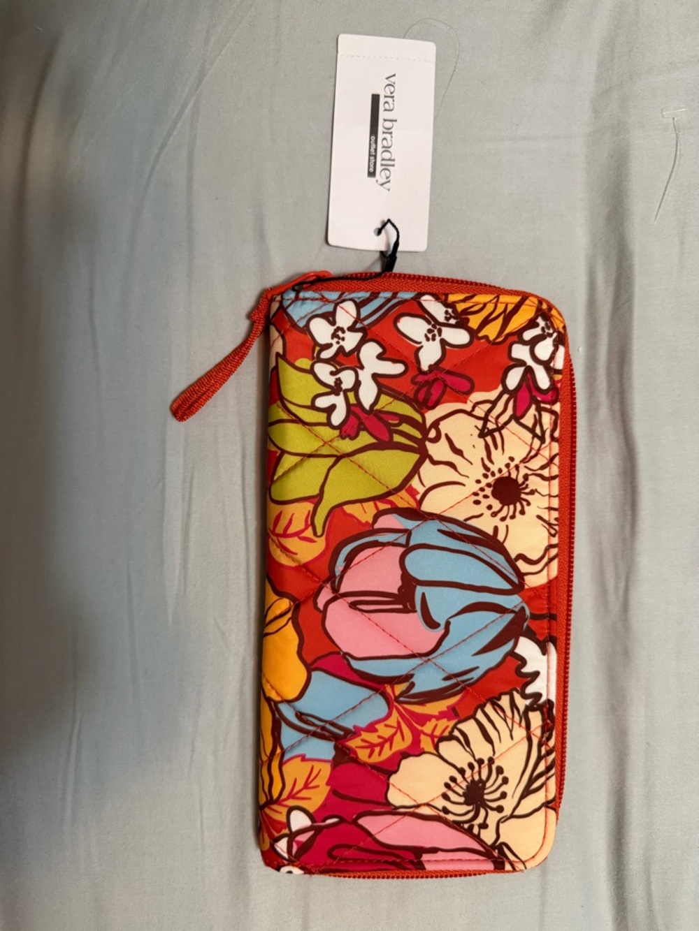 Vera Bradley Floral Zip Wallet in Red, Blue, Pink, Yellow, Green